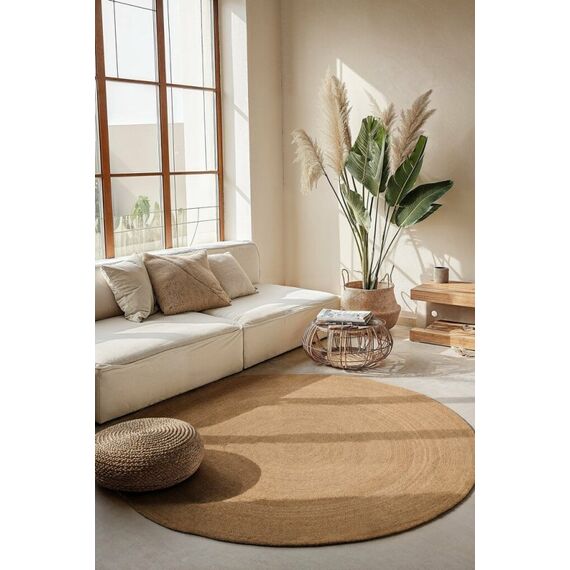 Hanse Home 106005-140 Teppich Drinnen Rund Jute Braun, Gold, Farbe: Braun, Gold, 5 image