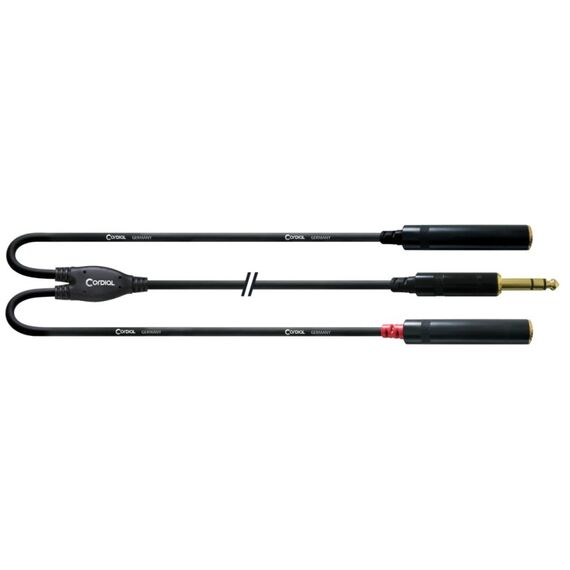Cordial CFY 0.3 VGG Audio-Kabel 0,3 m 6.35mm 2 x 6.35mm Schwarz, Rot