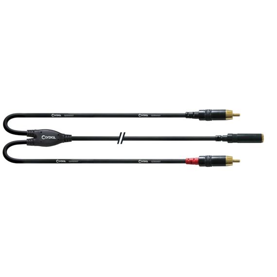 Cordial CFY 0.3 YCC Audio-Kabel 0,3 m 3.5mm 2 x RCA Schwarz
