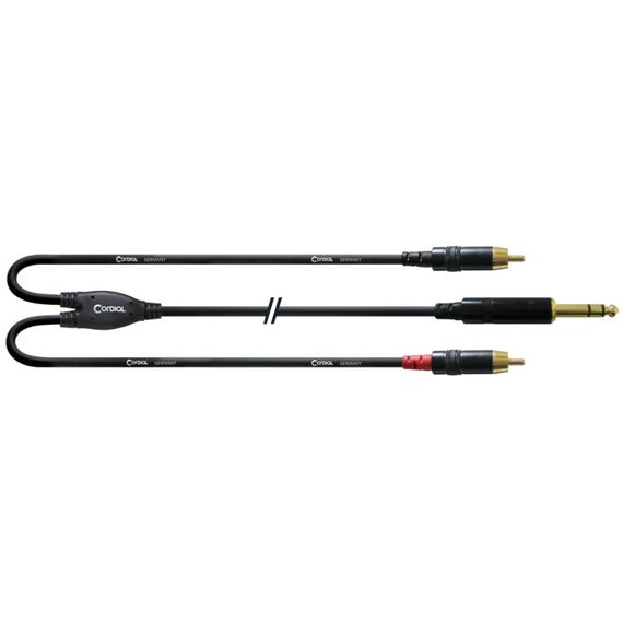 Cordial CFY 0.9 VCC Audio-Kabel 0,9 m 6.35mm 2 x RCA Schwarz, Rot
