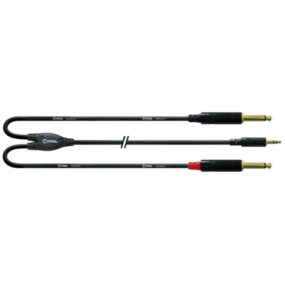 Cordial CFY 0.9 WPP Audio-Kabel 0,9 m 3.5mm 2 x 6.35mm Schwarz, Rot