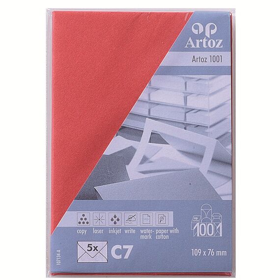Artoz 10713418-517 Briefumschlag C7 (81 x 114 mm) Rot 5 Stück(e)