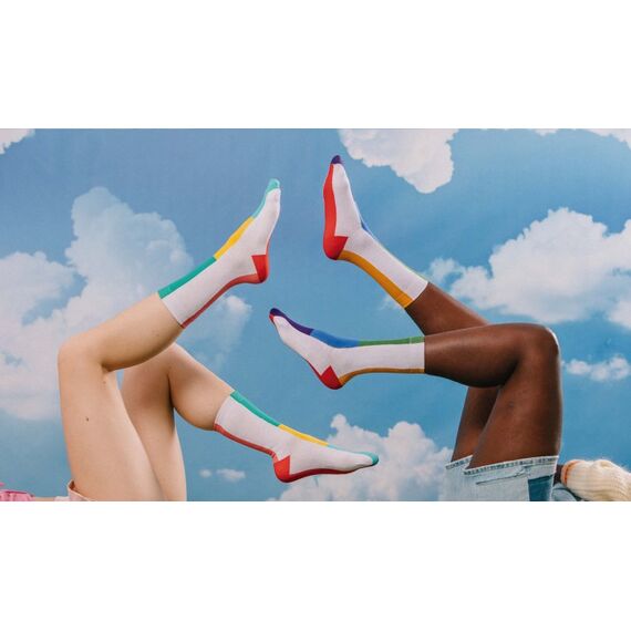 EatMySocks Rainbow Dream Classic Unisex Crew-Socken Aqua-Farbe, Blau, Grün, Orange, Rot, Gelb 1 Paar(e), 4 image