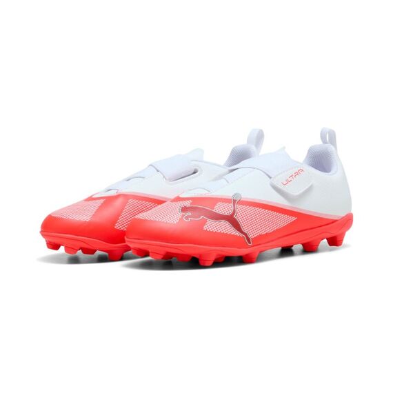 PUMA Ultra 7 Play V FG/AG RB Jr Fußball Unisex Rot, Weiß, Größe: 35.5