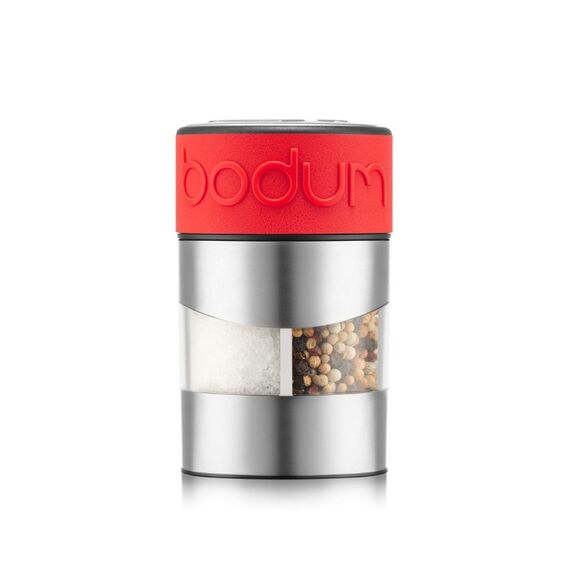Bodum 11002-04 Gewürzmühle Salz- & Pfeffermühle Rot, Edelstahl, Transparent, Farbe: Rot, Edelstahl, Transparent