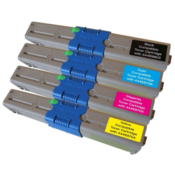 Peach Spar Pack Tonermodule kompatibel zu OKI 44469803, 44469704, 44469705, 44469706