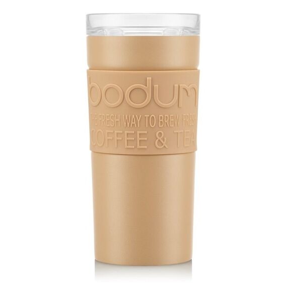 Bodum 11093-500PS-10 Reisebecher 350 ml Braun, Transparent Edelstahl, Farbe: Braun, Transparent