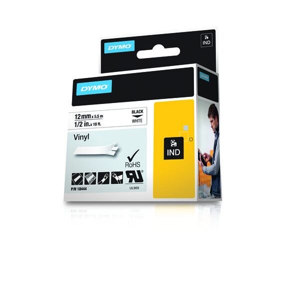 DYMO IND Vinyletiketten- 12mm x 5,5m, 2 image