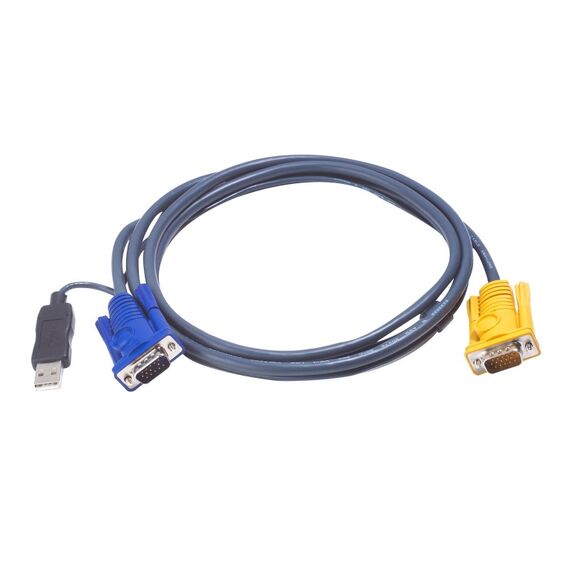 ATEN USB-KVM-Kabel mit 3-in-1-SPHD und integriertem PS/2-zu-USB-Wandler, 3 m