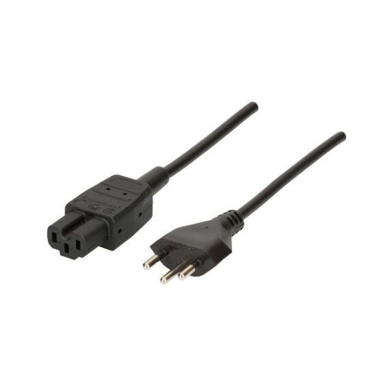 Max Hauri AG 114464 Stromkabel Schwarz 2 m Netzstecker Typ J C15-Koppler