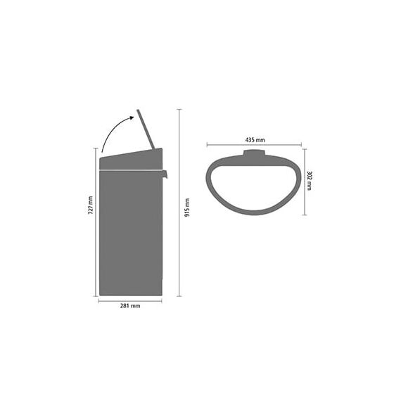 Brabantia Touch Bin 40 l Oval Schwarz, 5 image
