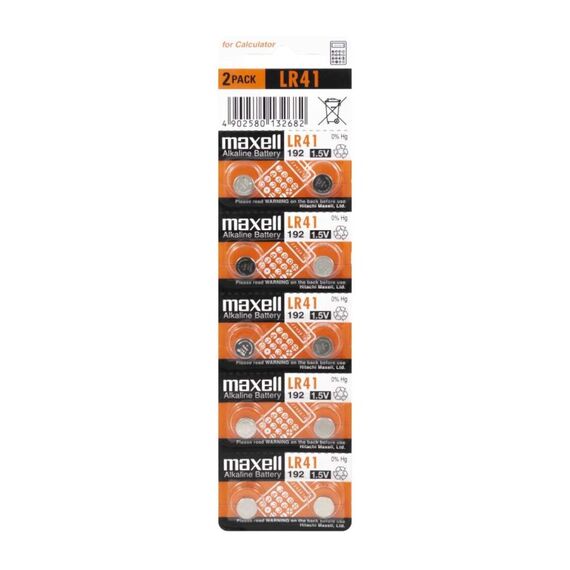 Maxell 11716800 Haushaltsbatterie Einwegbatterie LR41 Alkali