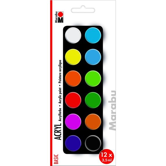 Marabu Acryl Basic Acrylfarbe 3,5 ml 12 Stück(e)