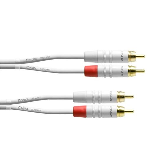 Cordial CFU 3 CC-SNOW Audio-Kabel 3 m 2 x RCA Rot, Weiß