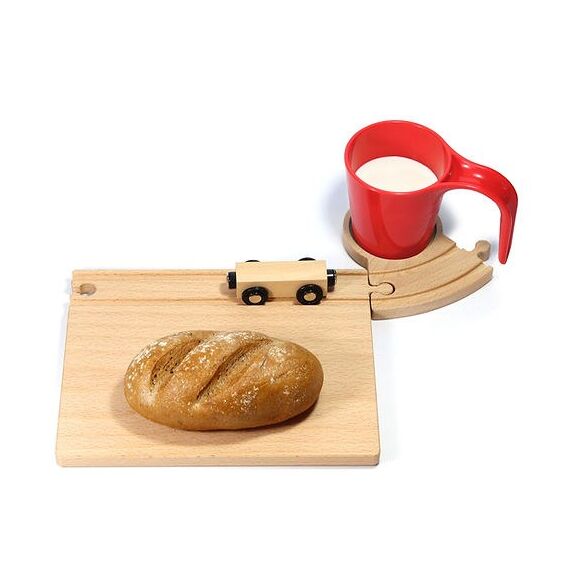 Neue Freunde 125020 Geschirrset 4 Stück(e) Holzfaser Rot, Holz, Farbe: Rot, Holz