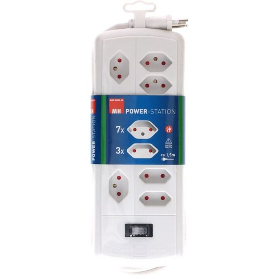 Max Hauri AG 127901 Verlängerungskabel 1,5 m 10 AC-Ausgänge Drinnen Weiß, 4 image
