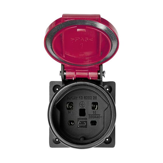 Steffen 13 6282 25 Steckdose T25 Schwarz, Rot