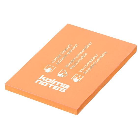 Kolma 13.007.12 Klebezettel Rechteck Orange 100 Blätter Selbstklebend