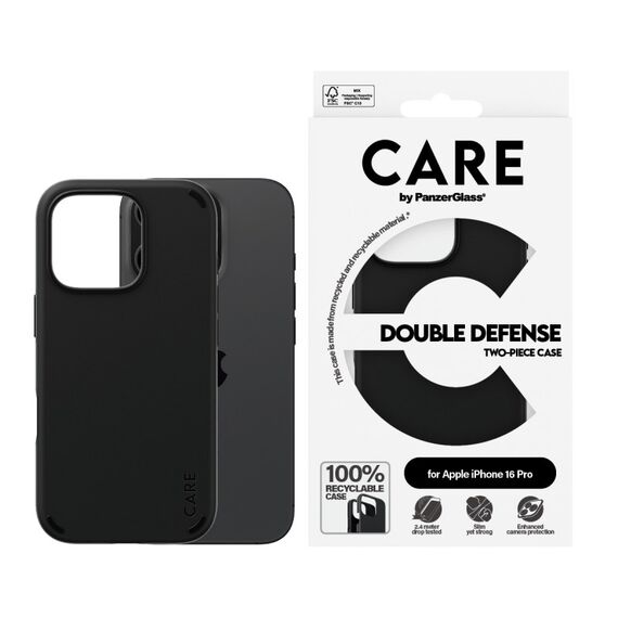 PanzerGlass CARE™ by ® Double Defense Case Schwarz iPhone 16 Pro, 2 image