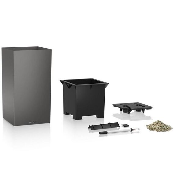 LECHUZA CANTO Premium 40 high Drinnen/Draußen Topfpflanzer Freistehend Recycelbarer Kunststoff Anthrazit, Metallisch, Farbe: Anthrazit, Metallisch, 2 image