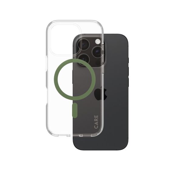 PanzerGlass CARE™ by ® Urban Combat Case Transparent m. Grün MagSafe iPhone 16 Pro