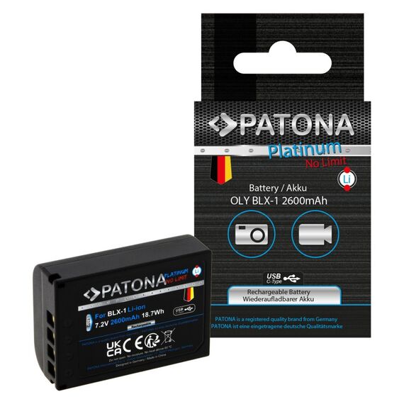 PATONA Platinum Akku mit USB-C Input für Olympus OM-1 OM1 BLX-1 BLX1, 3 image