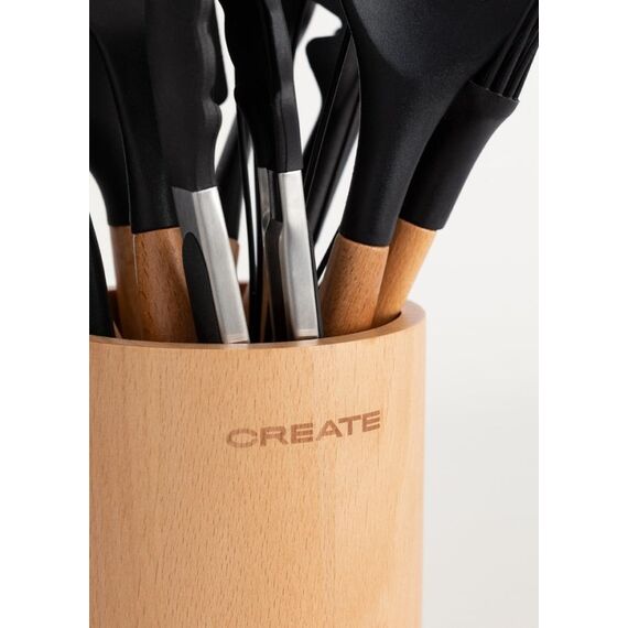 CREATE 139125_293214 Küchenutensilien-Set 12 Stück(e) Schwarz, Holz, Farbe: Schwarz, Holz, 5 image