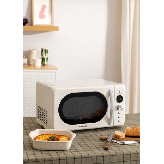 CREATE Retro Chrom, Cremefarben Kombi-Mikrowelle Arbeitsplatte 20 l 700 W, 2 image