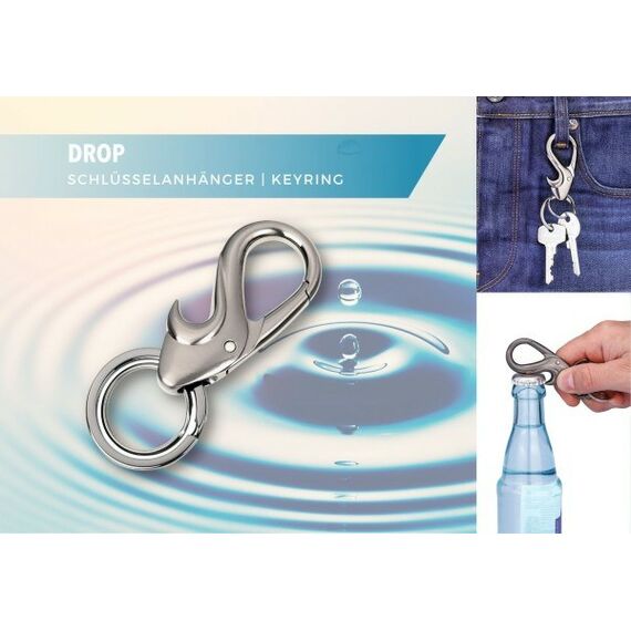 TROIKA Schlüsselanhänger mit Karabiner, Flaschenöffner und 2 Schlüsselringen DROP, 6 image