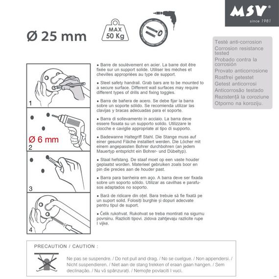 Spirella Richt- oder Stützstange Stahl 30cm Weiß MSV, 5 image