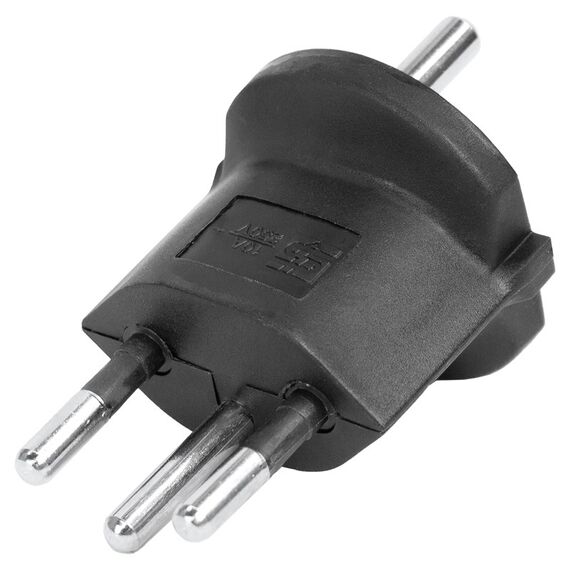 Steffen 1409563 1 Netzstecker-Adapter T12 Typ E/F hybrid Schwarz, Farbe: Schwarz, 2 image