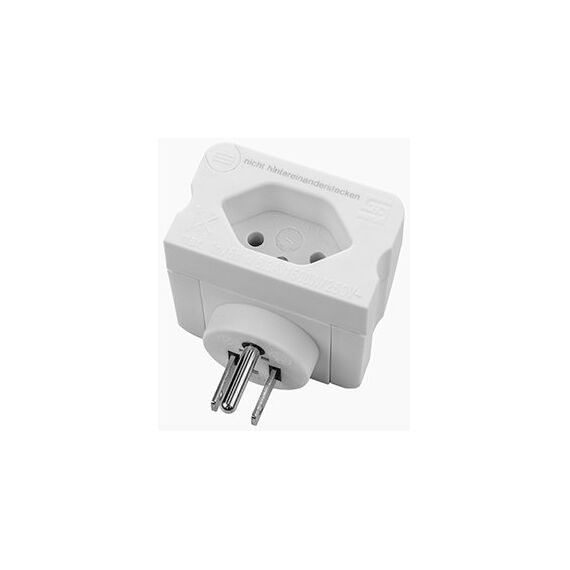 Steffen 1409566 2 U Netzstecker-Adapter Typ B Typ J (CH) Weiß