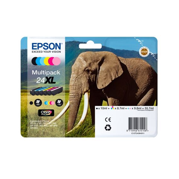 Epson Elephant 24 Elefant Claria Photo HD Single Yellow Tinte