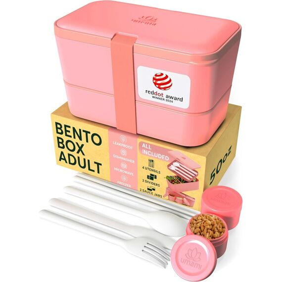 Umami Nestable Bento Box Brotdosenset 1,5 l Koralle, Pink 1 Stück(e), Farbe: Koralle, Pink