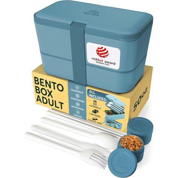 Umami Nestable Bento Box Brotdosenset 1,5 l Blau, Mintfarbe 1 Stück(e), Farbe: Blau, Mintfarbe