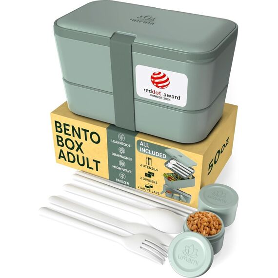 Umami Nestable Bento Box Brotdosenset 1,5 l Grün 1 Stück(e), Farbe: Grün
