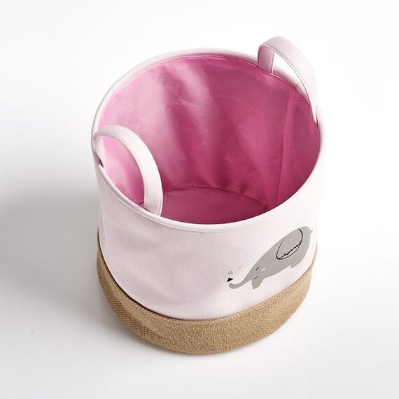 Zeller Present 14277 Aufbewahrungsbox Aufbewahrungskorb Rund Jute, Polyester Pink, 2 image