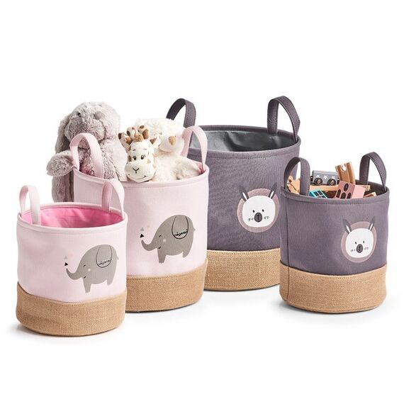 Zeller Present 14277 Aufbewahrungsbox Aufbewahrungskorb Rund Jute, Polyester Pink, 3 image