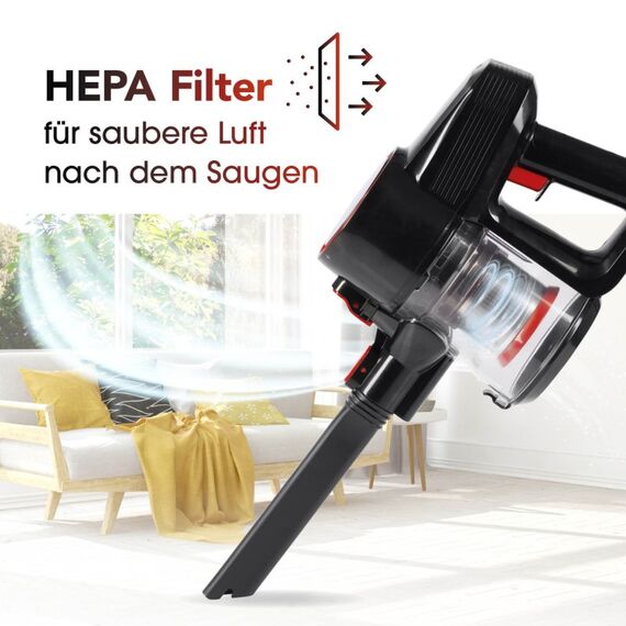 CLEANmaxx 14299 Stabstaubsauger/Elektrischer Besen 2-in-1-Stabstaubsauger Akku Trocken HEPA Beutellos 140 W Schwarz, Kupfer, 4 image