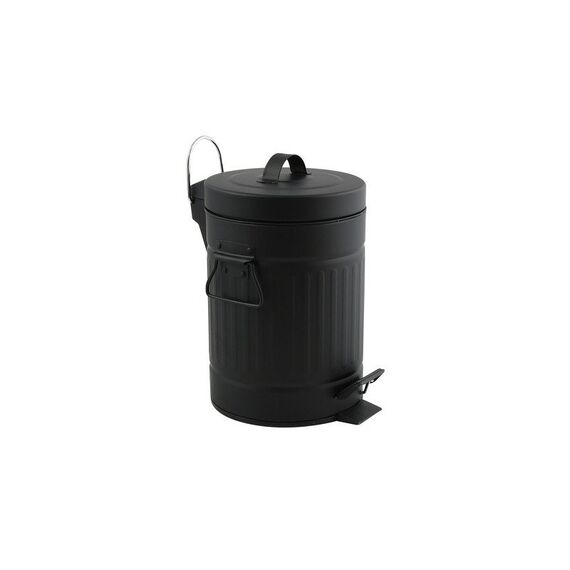MSV 144309 Mülleimer 3 l Rund Metall Schwarz