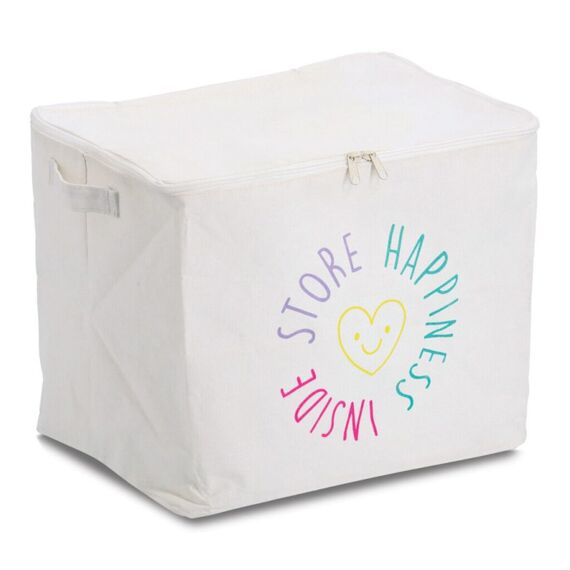 Zeller Present 14550 Aufbewahrungsbox Rechteckig Polyester, Baumwolle Cremefarben