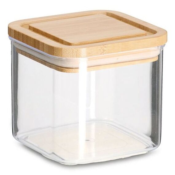 Zeller Present 14766 Lebensmittelaufbewahrungsbehälter Quadratisch Container 0,5 l Transparent, Bambus 1 Stück(e)