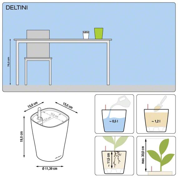 LECHUZA DELTINI Drinnen Topfpflanzer Freistehend Polypropylen (PP) Metallisch, Farbe: Metallisch, 3 image