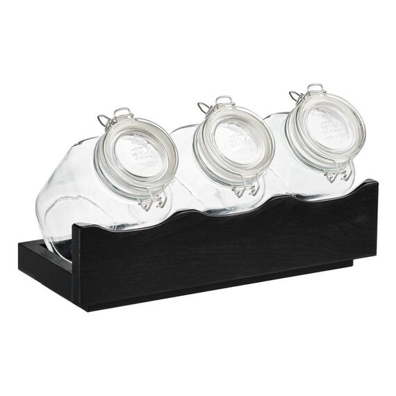 APS-Germany 14965 Lebensmittelaufbewahrungsbehälter Rund Dose Transparent, Schwarz 3 Stück(e)