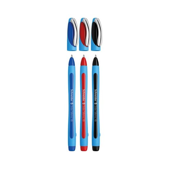 Schneider Schreibgeräte Slider Memo Schwarz, Blau, Rot Clip-on-Einziehkugelschreiber Extradick 3 Stück(e)