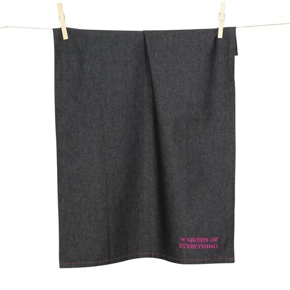 PAD Denim Küchentuch 50 x 70 cm, Farbe: Schwarz, Pink