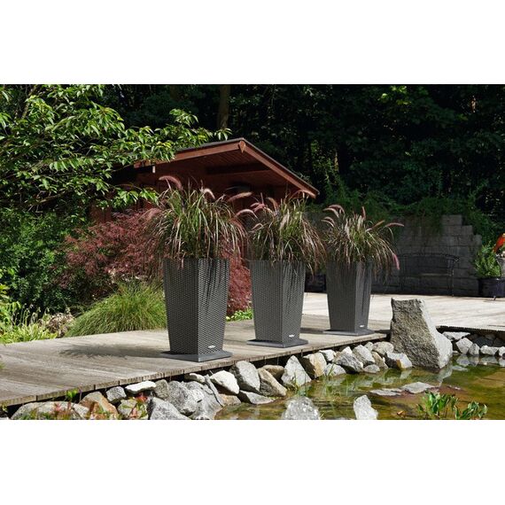 LECHUZA CUBICO Cottage 30 All-in-One Set Drinnen/Draußen Topfpflanzer Freistehend Polypropylen (PP) Grau, Farbe: Grau, 8 image