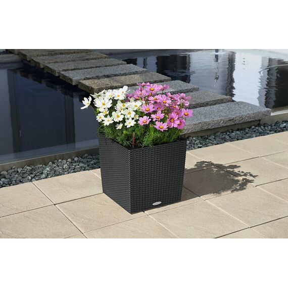 LECHUZA CUBE Cottage 40 All-in-One Set Drinnen/Draußen Topfpflanzer Freistehend Polypropylen (PP) Weiß, Farbe: Weiß, 3 image