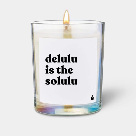 ChattyCandles delulu is the solulu Wachskerze Zylinder Moschus, Canangabaum Weiß 1 Stück(e)