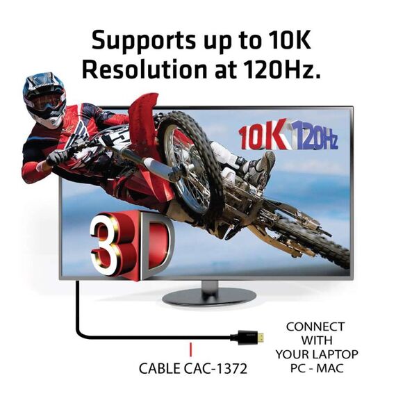 CLUB3D Ultra High Speed HDMI 4K120Hz, 8K60Hz Certified Cable 48Gbps M/M 2 m / 6.56 ft, 4 image